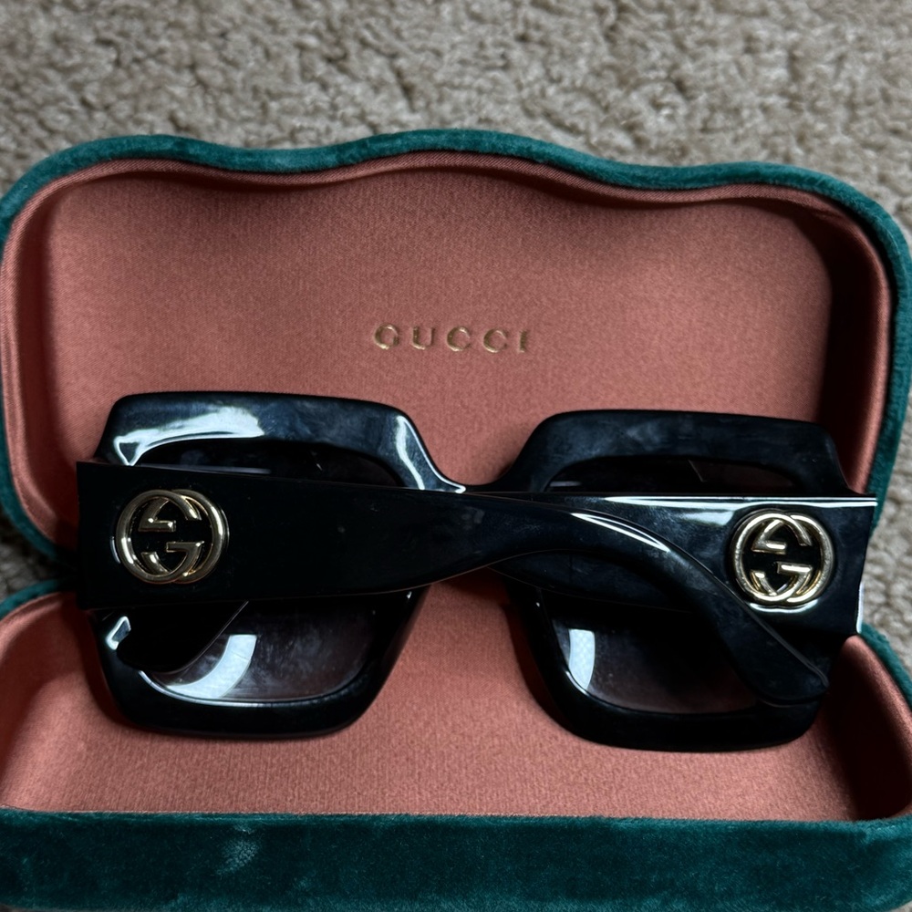 Gucci Black Sunglasses with Gold Logo